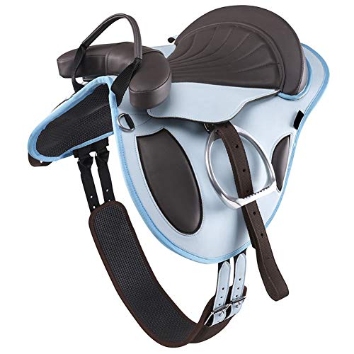 Selle enfant ergonomique Warmth Supplies pour débutant bleue et noire