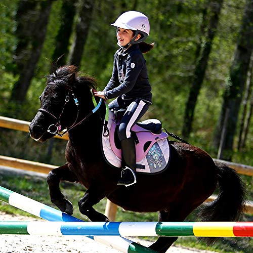 Selle fille ergonomique Warmth Supplies pour débutant en équitation rose et noire