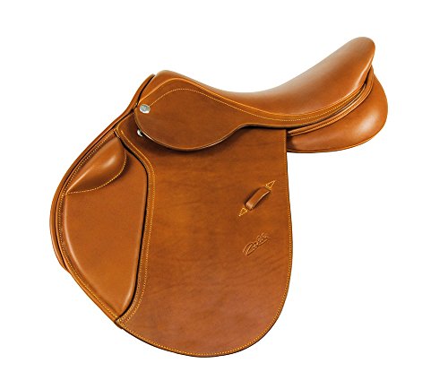 Selle de saut d'obstacle en cuir cognac Zaldi modèle New star