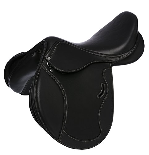 Selle sauts Eric Thomas en cuir noir