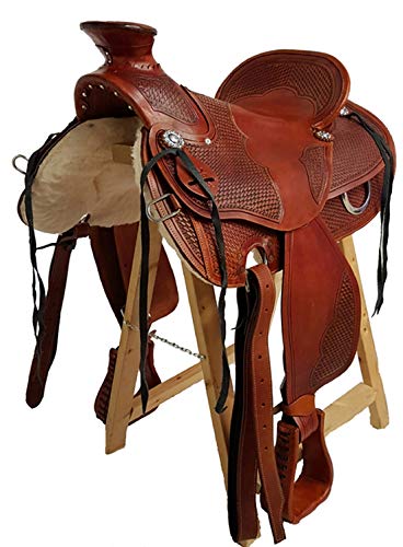 Selle westernOrndo en cuir de buffle pour cowboy